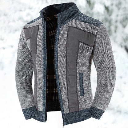 Classic Cardigan for Men | Funnel Neck Full Zip Cold Weather Ready