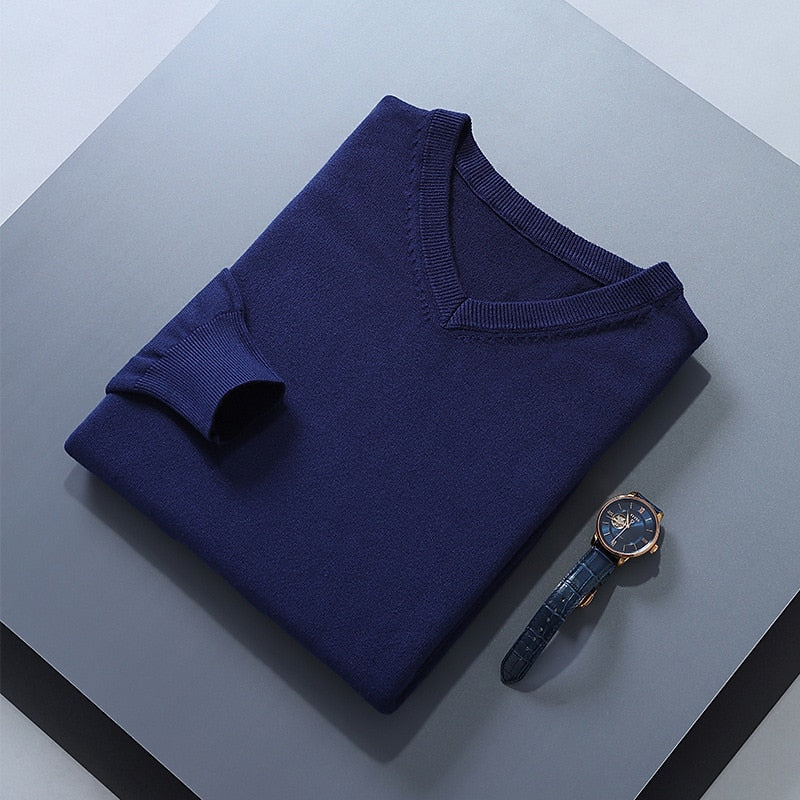 Cosy Sweater for Men | V Neck Autumn Layering