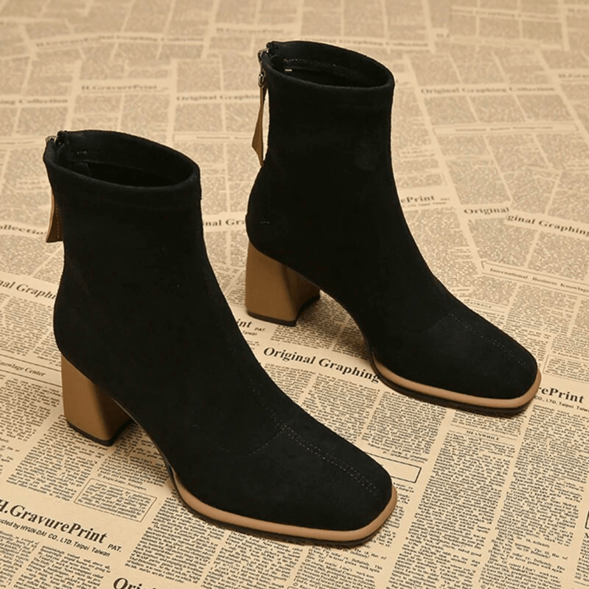 Block Heel Ankle Boots for Women | Side Zip Winter Ready Comfort