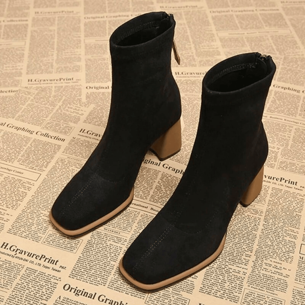 Block Heel Ankle Boots for Women | Side Zip Winter Ready Comfort
