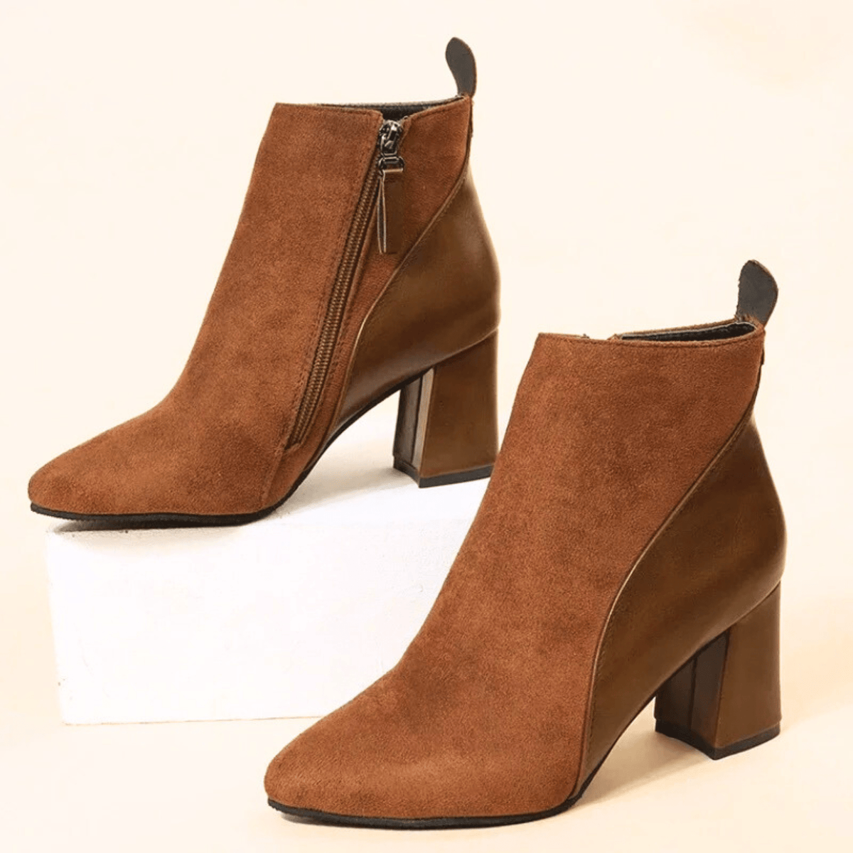 Pointed Toe Ankle Boots for Women | Side Zip Block Heel Winter Ready Comfort