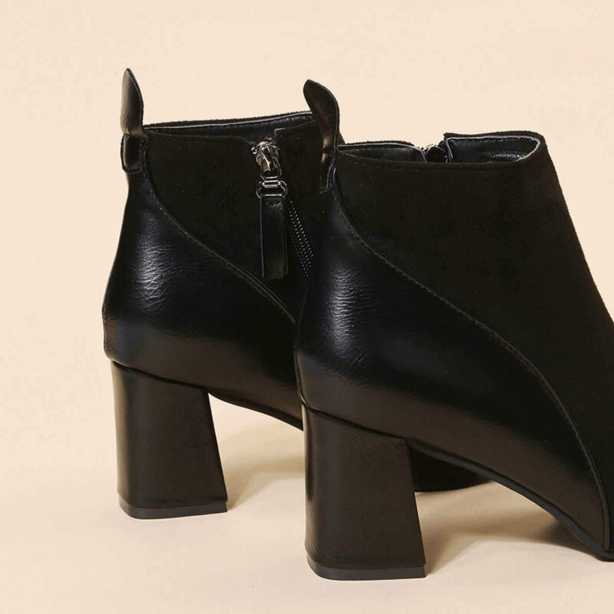 Pointed Toe Ankle Boots for Women | Side Zip Block Heel Winter Ready Comfort