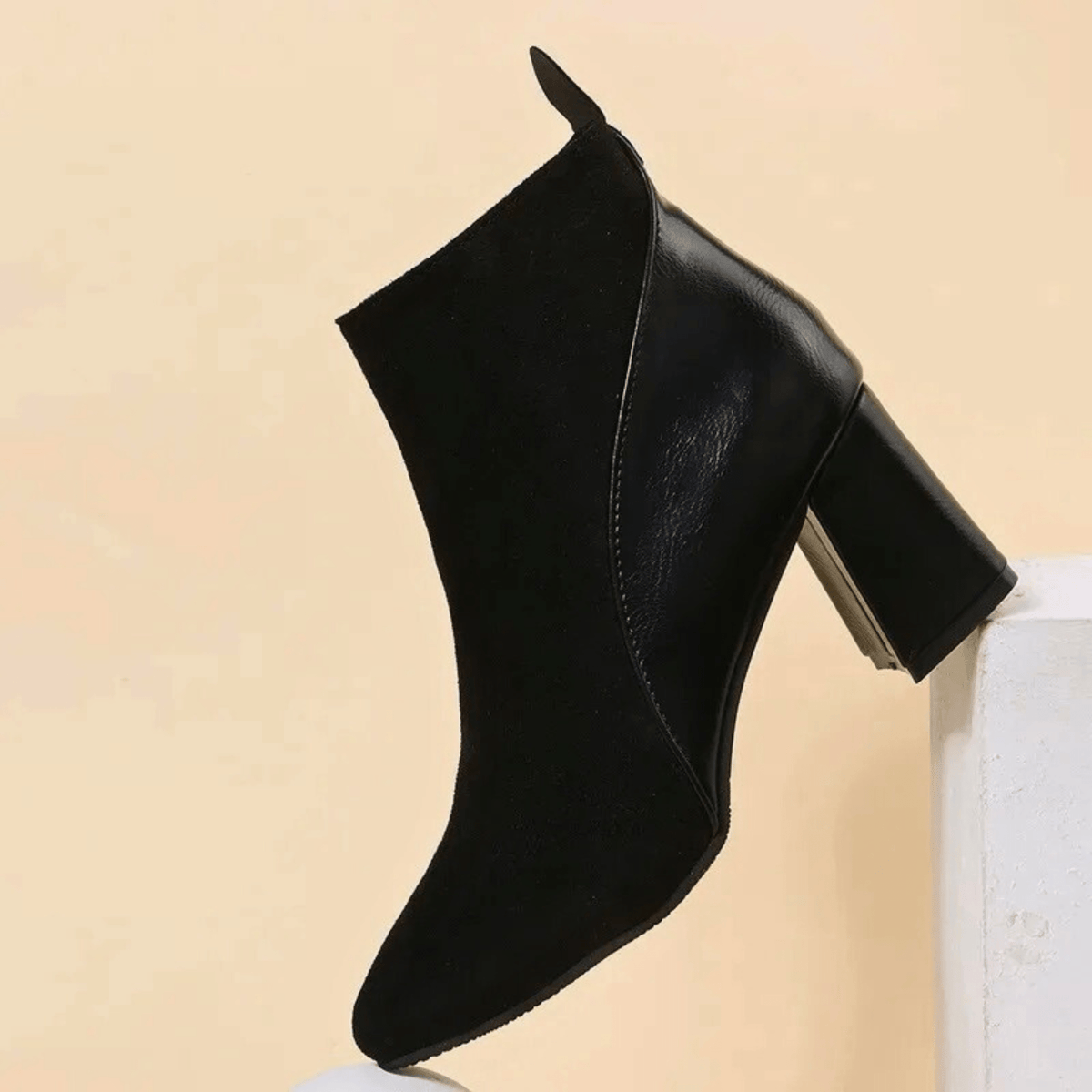 Pointed Toe Ankle Boots for Women | Side Zip Block Heel Winter Ready Comfort