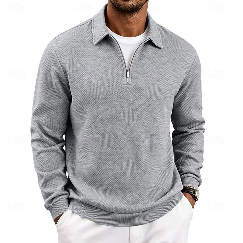 Half Zip Sweater for Men | Ribbed Autumn Layering