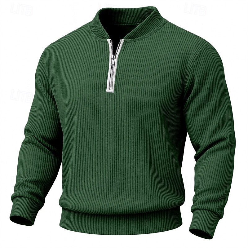 Half Zip Sweater for Men | Ribbed Cosy Winter Style