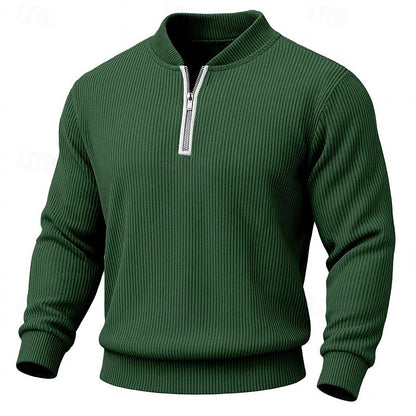 Half Zip Sweater for Men | Ribbed Cosy Winter Style