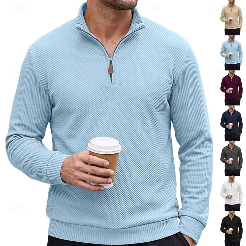 Half Zip Sweater for Men | Ribbed Fall & Winter 2026
