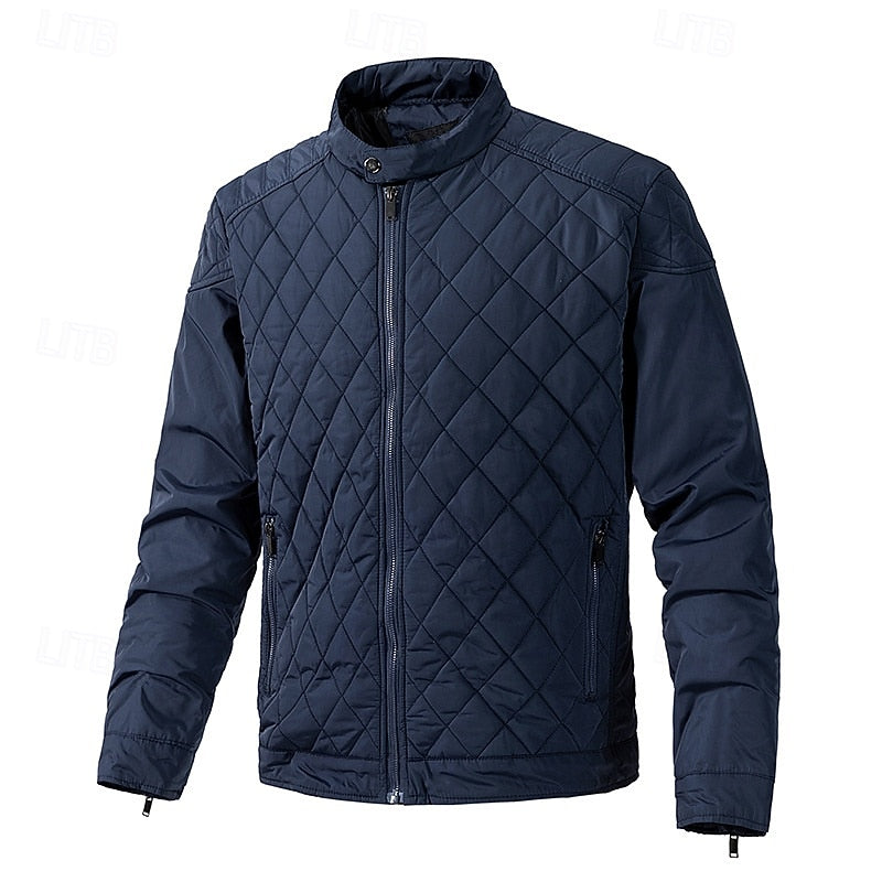 Lightweight Quilted Jacket for Men | Funnel Neck Cold Weather Ready