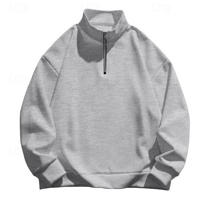 White Half Zip Sweater for Men | Cold Weather Ready
