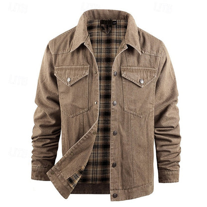 Plaid Winter Jacket for Women | Button Front Autumn Layering