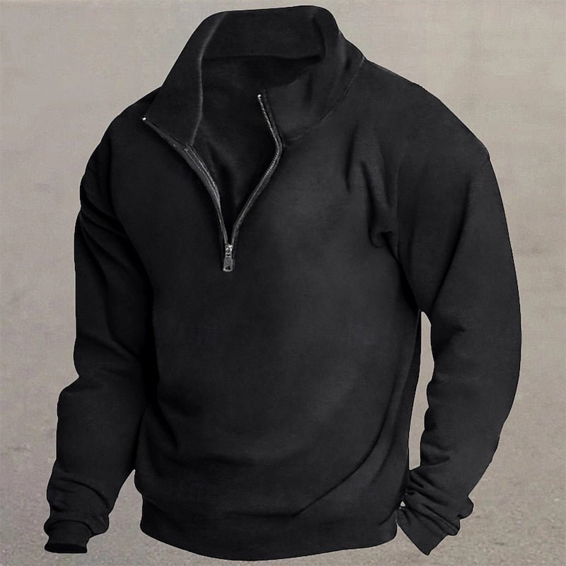 White Half Zip Sweater for Men | Cold Weather Ready