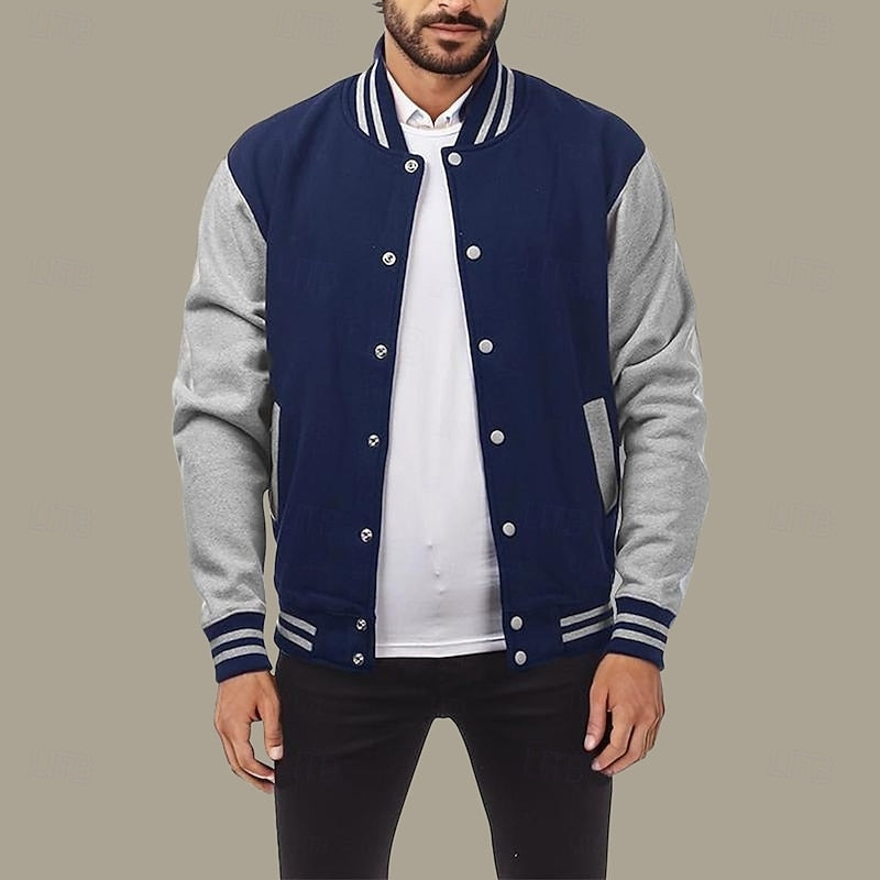 Classic Winter Jacket for Men | Ribbed Button Front Autumn Layering