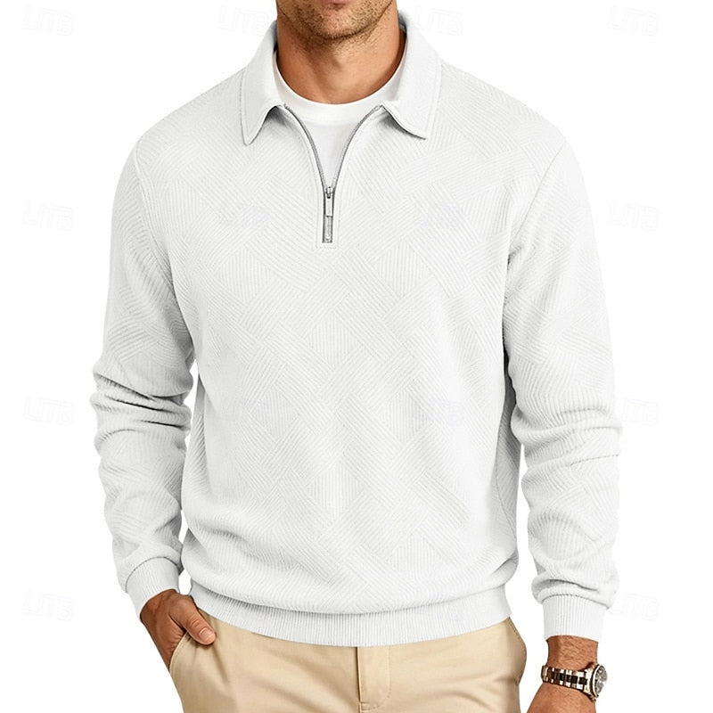 Half Zip Sweater for Men | Ribbed Autumn Layering