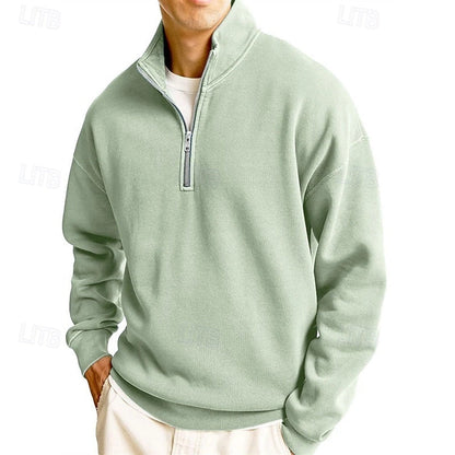 Half Zip Sweatshirt for Men | Funnel Neck Cosy Winter Style