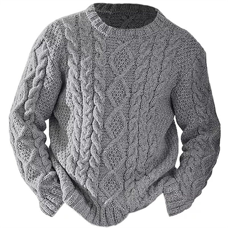 Cable Knit Sweater for Women | Crew Neck Insulated Warm Winter Layer