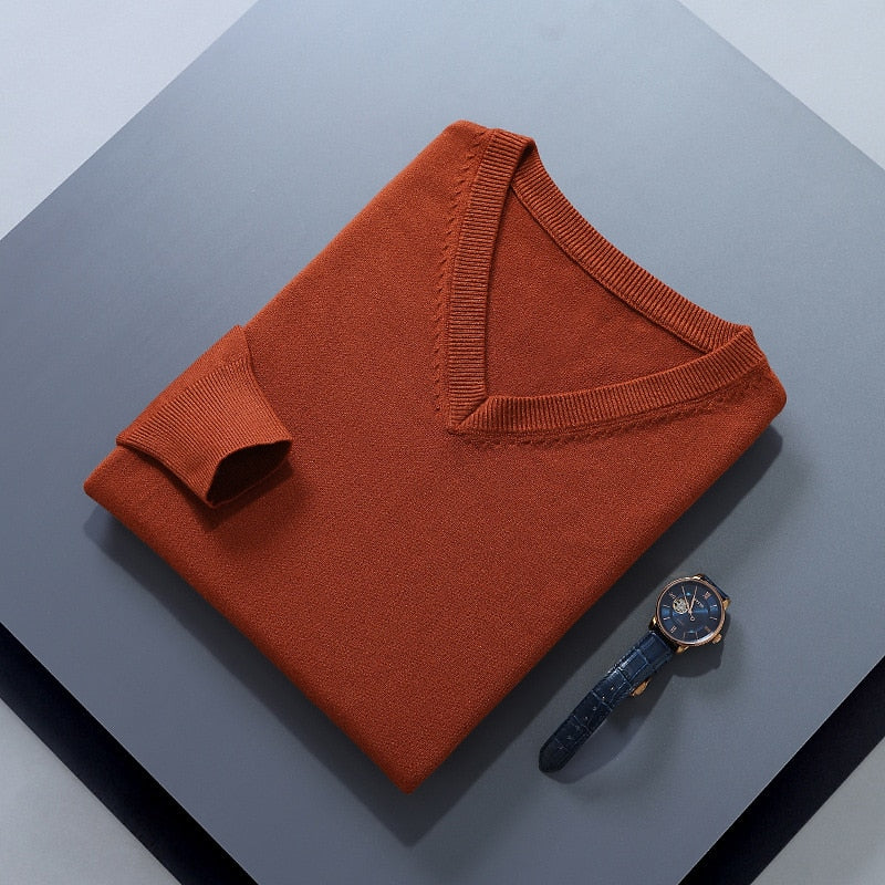 Cosy Sweater for Men | V Neck Autumn Layering