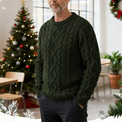 Cable Knit Sweater for Women | Crew Neck Insulated Warm Winter Layer
