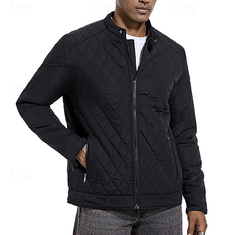 Lightweight Quilted Jacket for Men | Funnel Neck Cold Weather Ready