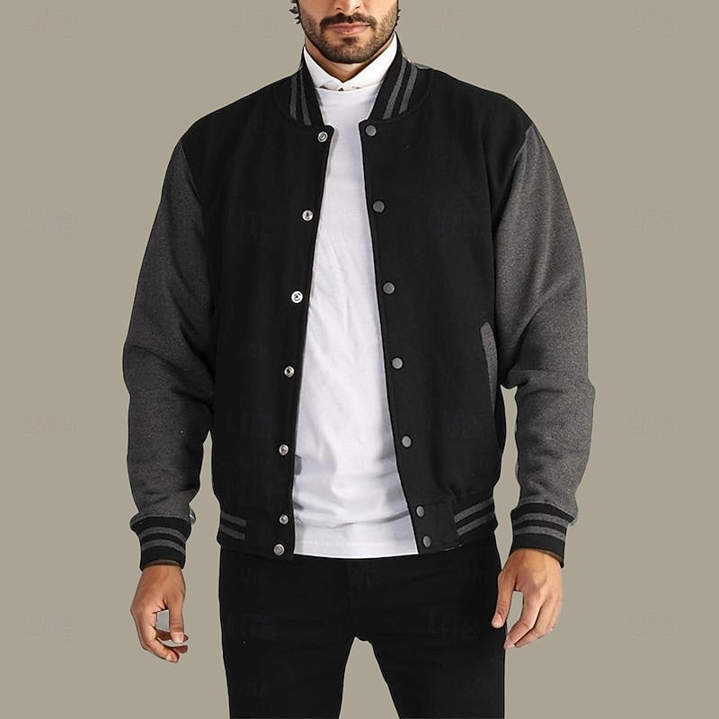 Classic Winter Jacket for Men | Ribbed Button Front Autumn Layering