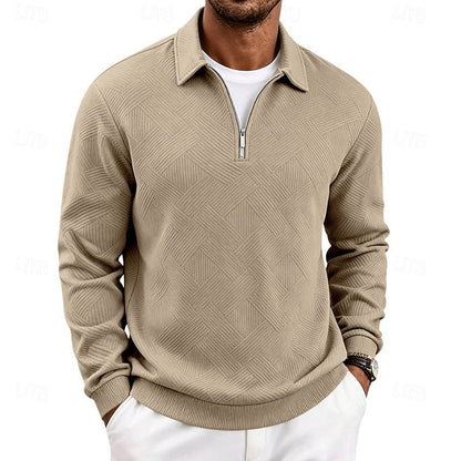 Half Zip Sweater for Men | Ribbed Autumn Layering