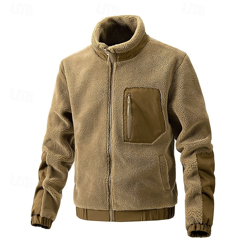 Full Zip Fleece Jacket for Men | Oversized Funnel Neck Cosy Winter Style