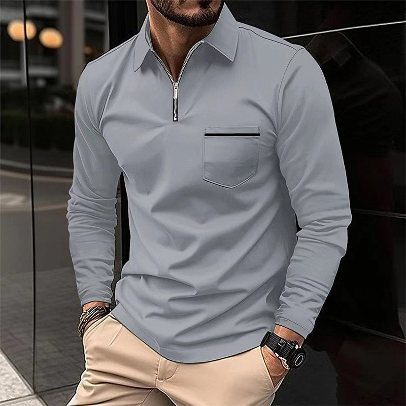 Insulated Shirt for Men | Lapel Collar Half Zip Cold Weather Ready