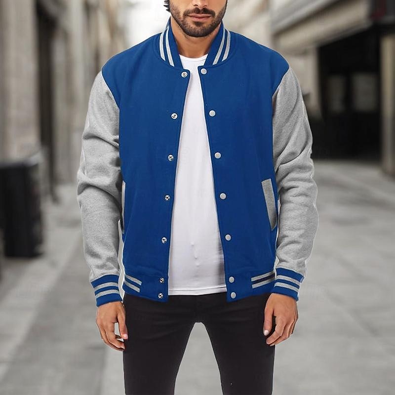 Classic Winter Jacket for Men | Ribbed Button Front Autumn Layering