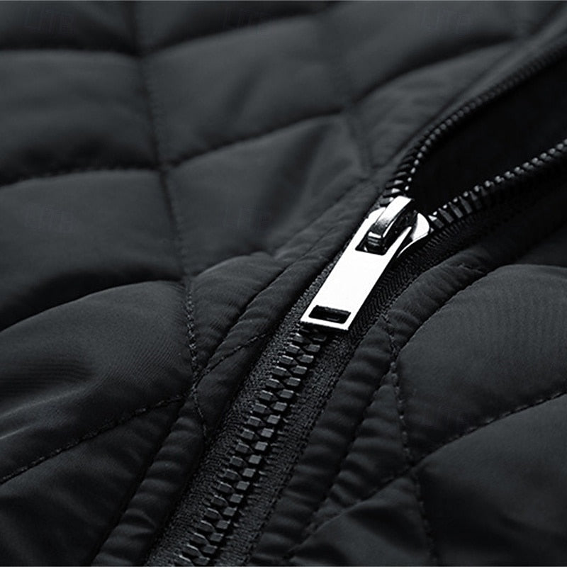 Lightweight Quilted Jacket for Men | Funnel Neck Cold Weather Ready