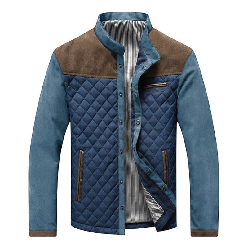 Quilted Puffer Jacket for Men | Button Front Funnel Neck Fall & Winter 2026