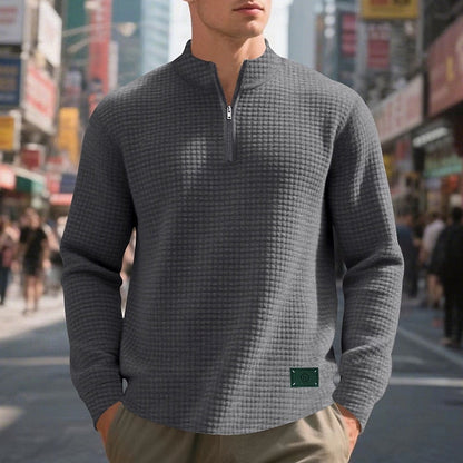 Half Zip Sweatshirt for Men | Funnel Neck Warm Winter Layer