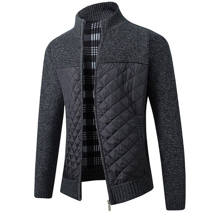 Classic Cardigan for Men | Side Zip Funnel Neck Warm Winter Layer