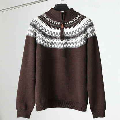 Gray Half Zip Sweater for Men | Autumn Layering