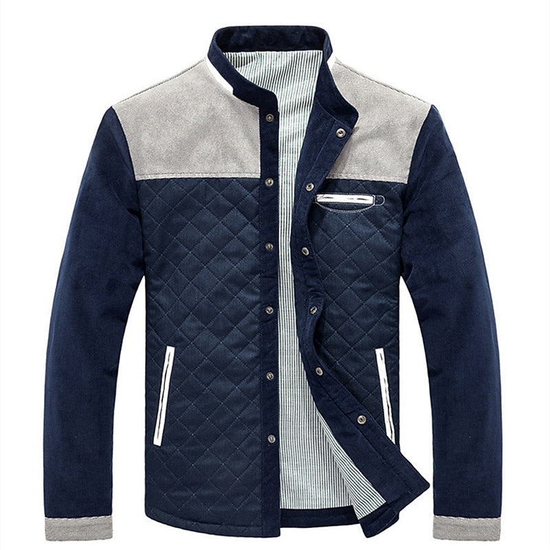 Quilted Puffer Jacket for Men | Button Front Funnel Neck Fall & Winter 2026